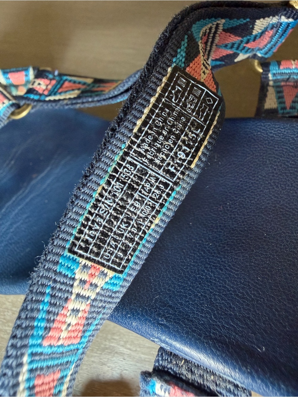 Teva Arrabelle Mosaic Leather Wedge Heel Sandals Blue Women's Size US 9 - Picture 10 of 10
